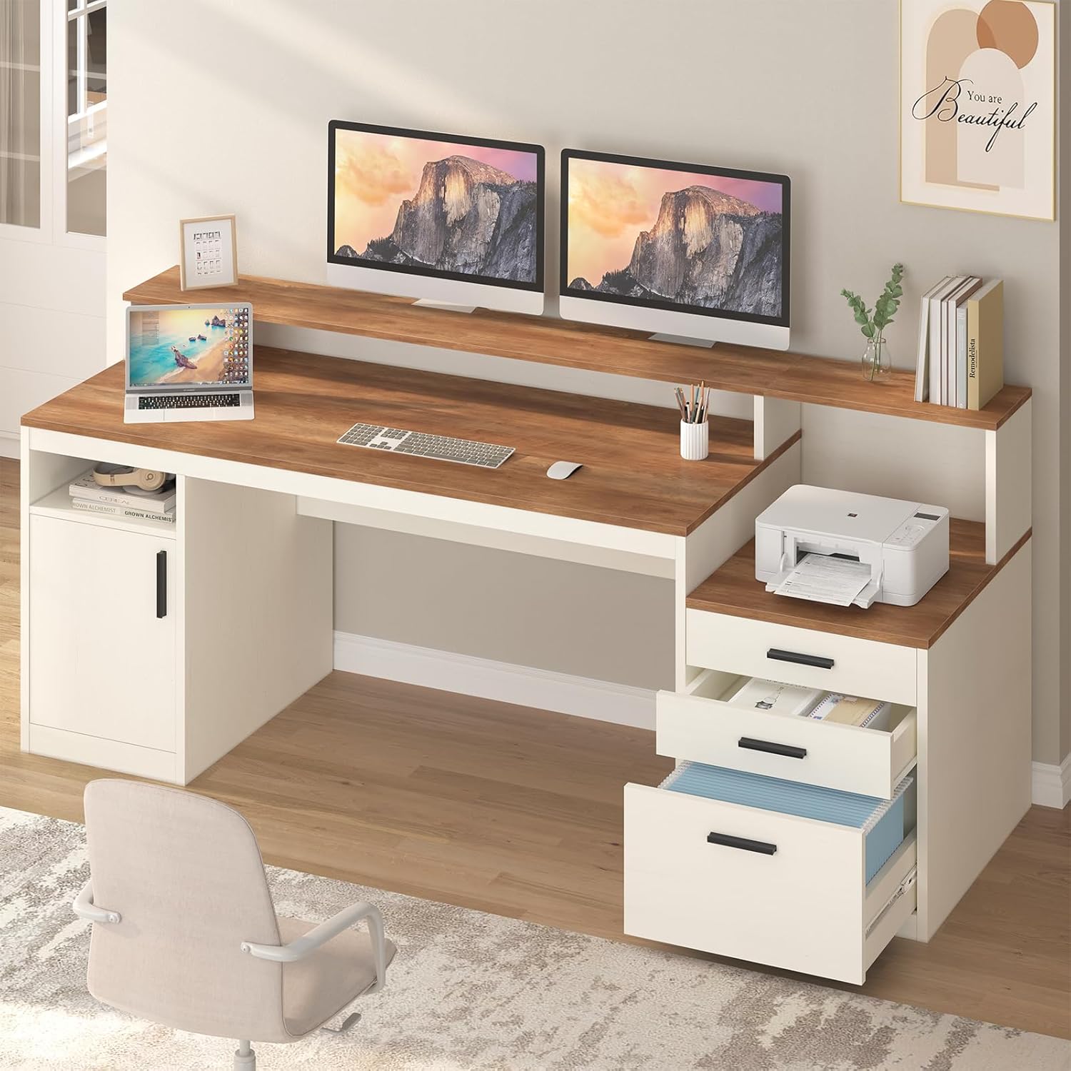 Home Office 365 - Biurko komputerowe 65 cali z 3