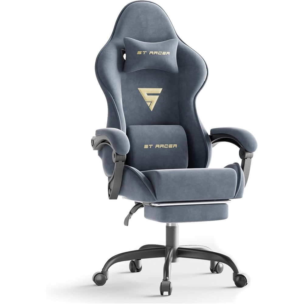 Home Office Chair - Ergonomiczne krzesło gamingowe z podnóżkiem i