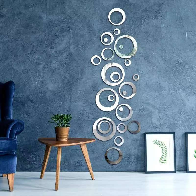 Home Office Wallpaper - 24 szt. Okrągłe naklejki lustrzane na