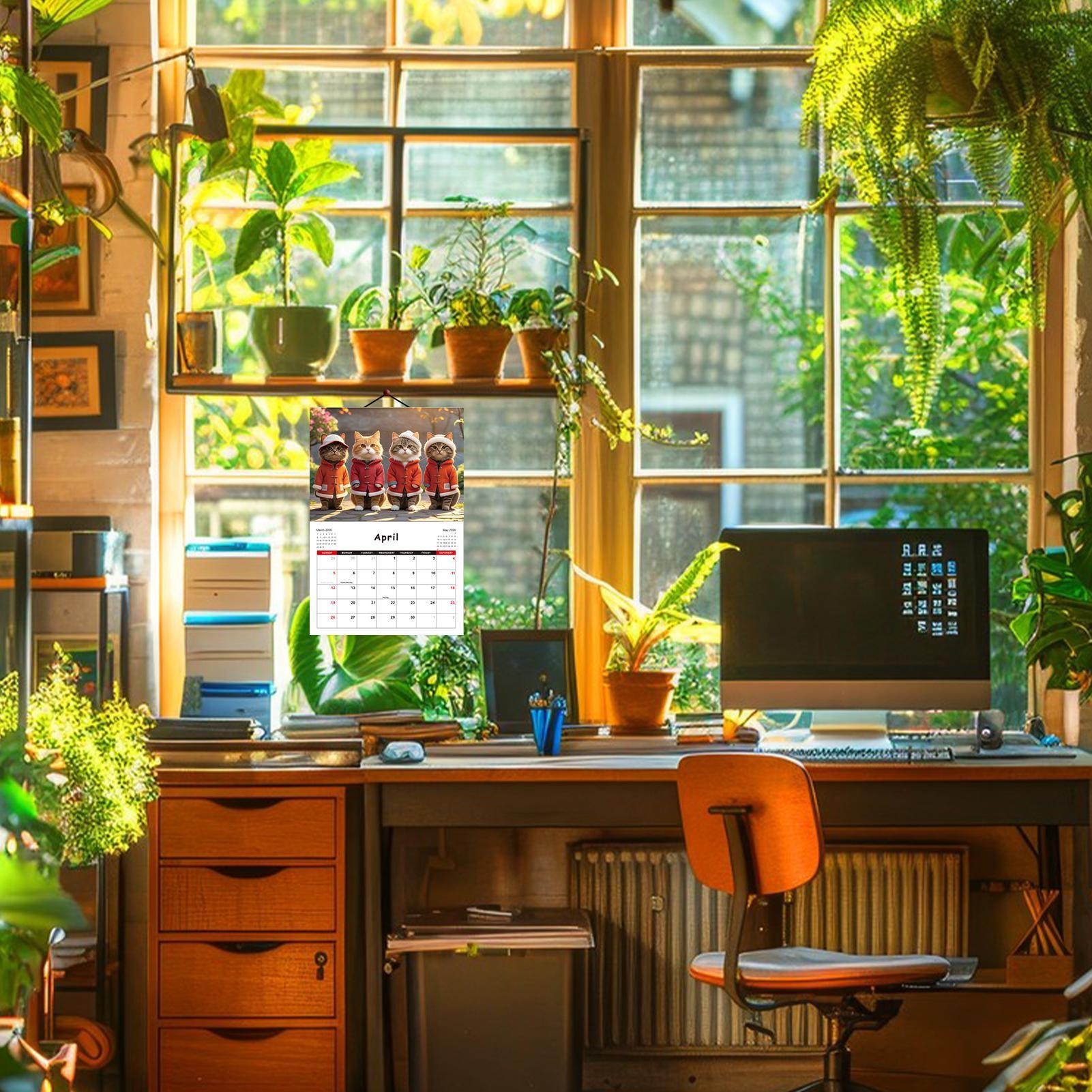 Kalendarz ścienny z kotami na  – Home Office Wallpaper recenzja i cena