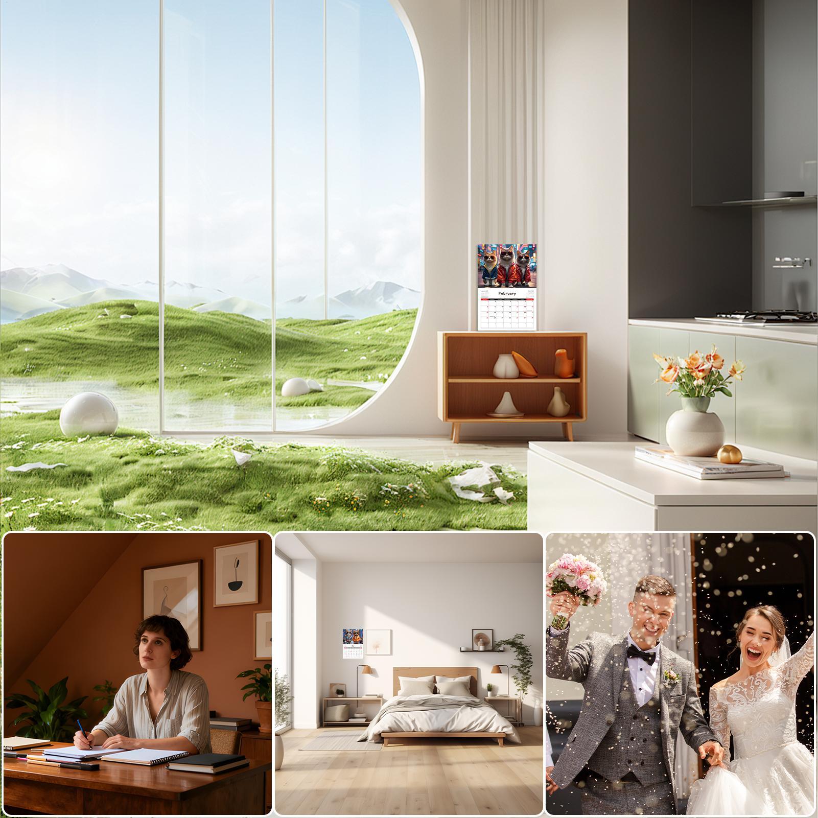Kalendarz ścienny z kotami na  – Home Office Wallpaper recenzja i cena